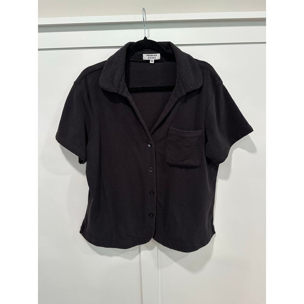 Frankie’s Bikinis Coco Terry Button Up Shirt Size M